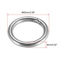 thumbnail image 2 of Welded O Ring, 60 x 8mm Strapping Round Rings Stainless Steel 4 pcs, 2 of 5
