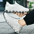 thumbnail image 3 of Rokment Mens Cross-Training Running Shoes Lightweight Breathable Mesh Slip on Trainers Fitness Workout Jogging Outdoor Sport Sneakers White Size 8.5, 3 of 6