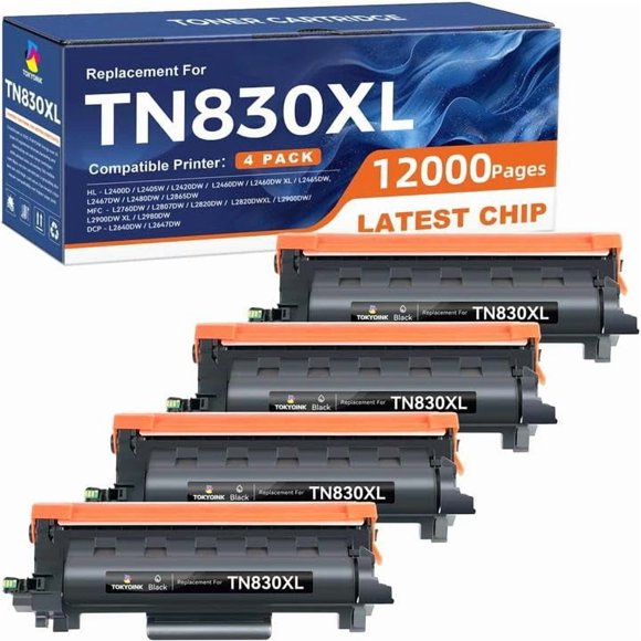 Cartucho de tóner TOKYOINK TN830XL, paquete de 4, alto rendimiento