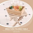 thumbnail image 4 of 3 Pcs Modèles de Table Pliante Miniatures Créatives Mini Table en Bois Mini Déco de Maison, 4 of 5