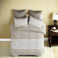 thumbnail image 6 of Farmhouse Bedding Sets 3Piece Cotton Comforter with Chenille Tufting Taupe Full/Queen, 6 of 10