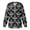 Breast Cancer Awareness Pink Ribbon, variant on Dachshund Dog Print Women's Long Sleeve Warm-up Scrub Jacket Soft Breathable Fabric, Relaxed Fit, Snap Front Closure, Suitable for Pet Clinic, Hospital, Veterinary Nursing Work Wear