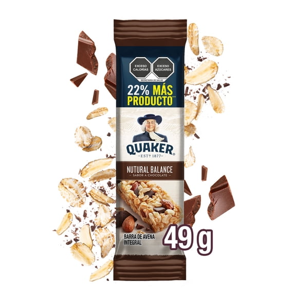 Barras de avena Quaker Nutural Balance Sabor Chocolate 49g