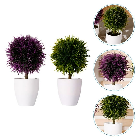 CTIRCHIU 2 Pcs Faux Bonsaï Petites Plantes en Pot Faible Entretien pour