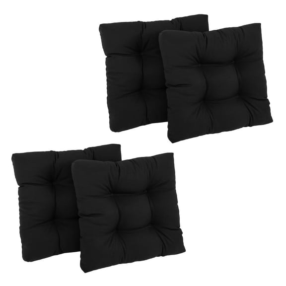 19-inch Squared Twill Tufted Dining Chair Cushions (Set of 4) 94005-4CH-TW-BK
