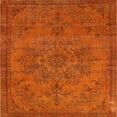 thumbnail image 1 of Ahgly Company Machine Washable Indoor Square Industrial Modern OrangeRed Orange Area Rugs, 5' Square, 1 of 7