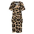 thumbnail image 4 of Vestido holgado con bolsillos y estampado de leopardo para mujer, vestido vintage de verano para mujer 2025, 4 of 7