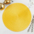 thumbnail image 2 of Fennco Styles Modern Everyday Textured Placemats 15 Inches Round, Set of 4 – Yellow Woven Table Mats for Home, Dining Room Décor, Banquets, Indoor & Outdoor and Special Events, 2 of 4