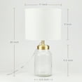 thumbnail image 4 of SKYPLUS LIVING 20" 1-Light Modern Gold Table Lamp with Clear Glass and White Linen Shade, 4 of 10
