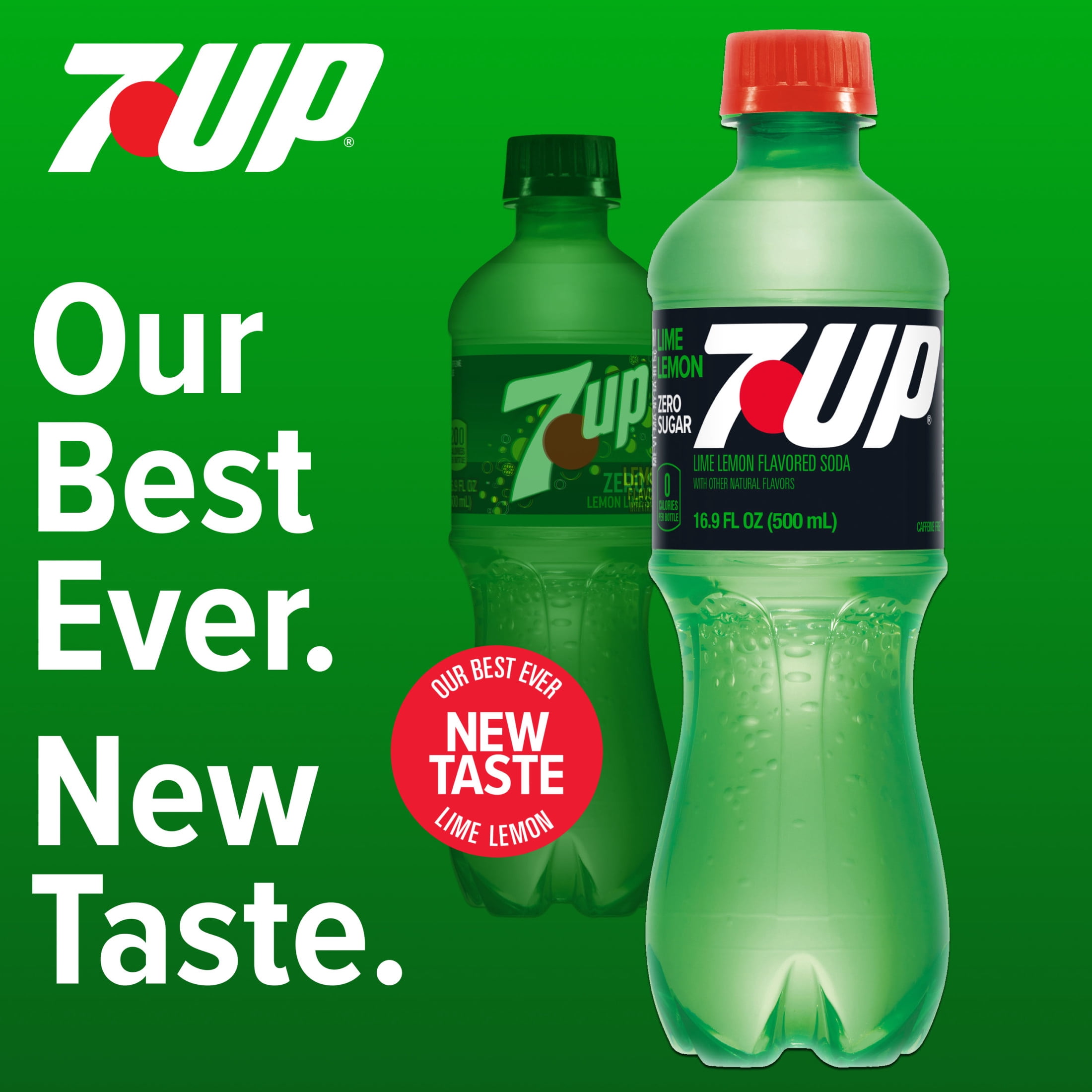 7UP Caffeine Free Zero Sugar Lime Lemon Soda Pop, 16.9 fl oz, 6 Pack Bottles