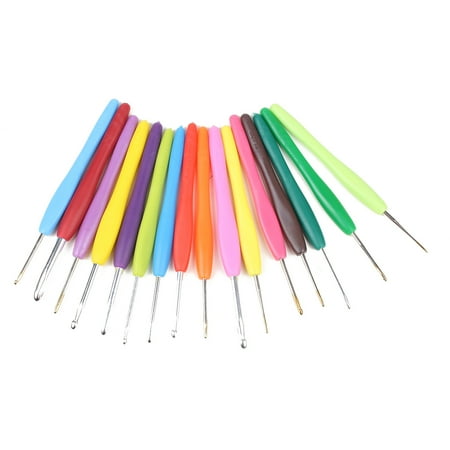Bargains Metal Crochet Hooks Soft Plastic Handle Knitting Needles ...