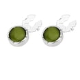 thumbnail image 1 of Gemelos de ónix verde bañados en plata para hombre, 1 of 2