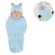 thumbnail image 1 of Saco de dormir para bebé con gorro Pañuelos para eructar para bebé recién nacido hechos de cómodo algodón orgánico, saco de dormir para bebé niña niño 0-3 meses, 1 of 8