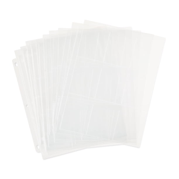 Pen + Gear 9-Pocket Protective Trading Card Pages, 8.5 in x 11 in