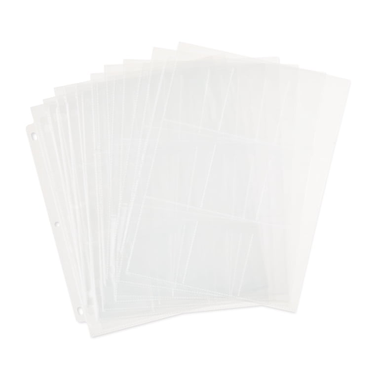 Pen + Gear 9-Pocket Protective Trading Card Pages, 8.5 in x 11 in