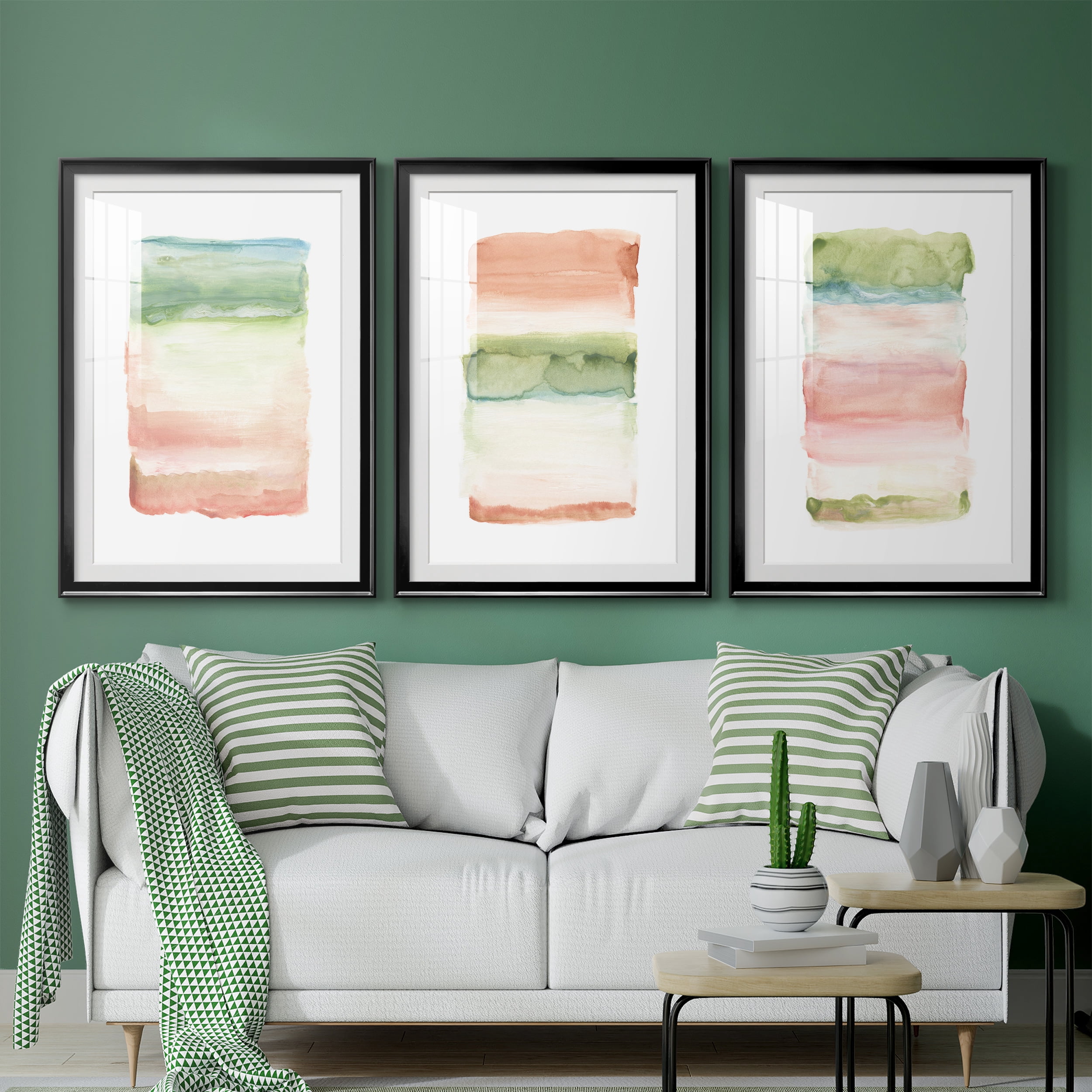 Skye I Premium Framed Prints Set of 3 - Ready to Hang - 26.5 x 36.5 Each - Black Frame