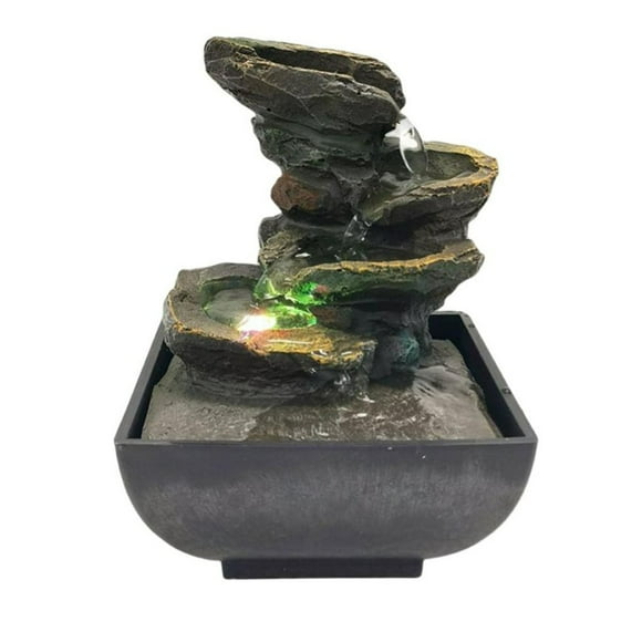 MesaSe Electric Table Fountain Waterfall Soothing Relaxation Built-in Automatic Pump indoor for Crafts A