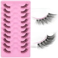thumbnail image 4 of Half Lashes Natural Look Wispy 10 Pairs Cat Eye Lashes 3D False Eyelashes Full Soft 15 MM Short Faux Mink Lashes Sets Pack, 4 of 17