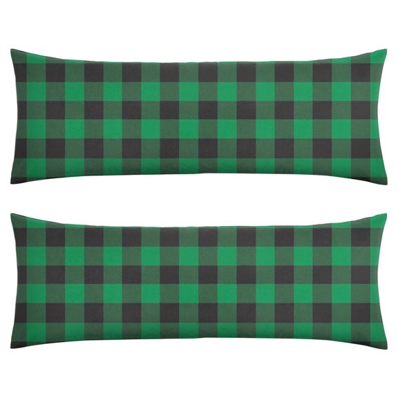 Plaid Body Pillow Cover - Soft & Breathable Fabric, Hidden Zipper, 20"x54", Buffalo Check & Vintage Plaid Print - Perfect Gift for Side Sleepers, Cabin Decor & Pregnancy Support