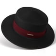 thumbnail image 2 of TFEOQRY Women's British Flat Top Straw Hat Wide Brim UV Sun Protection Breathable Foldable Sun Cap, 2 of 5