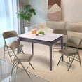 thumbnail image 3 of 4 Pack Heavy Duty Folding Chairs, Fabric Padded Seat & Back, Steel Frame, 350 lbs Capacity, Portable Chairs for Extra Seating, Parties, Office & Home Vinyl Beige, 3 of 10