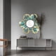 thumbnail image 2 of Espejo de pared de lujo con luz de estilo nórdico, espejo de flores y hojas de albaricoque dorado, espejo decorativo de pared para pasillo de hierro, 2 of 5