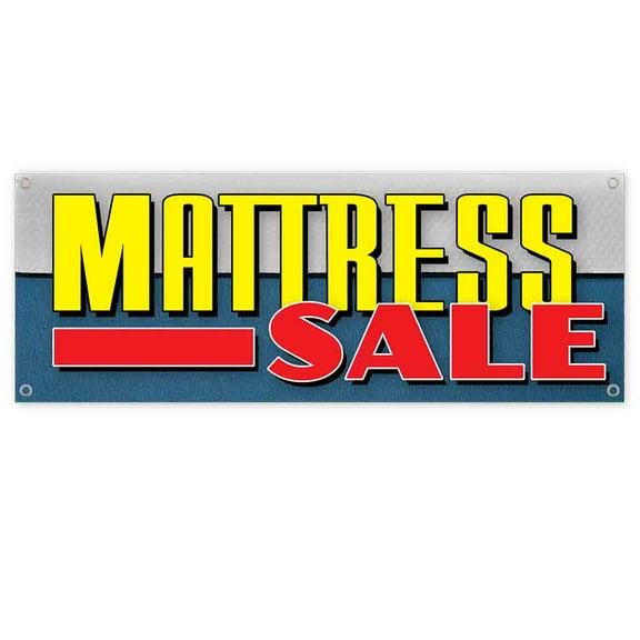 Mattress Sale 13 oz Banner | Non-Fabric | Heavy-Duty Vinyl Single-Sided With Metal Grommets