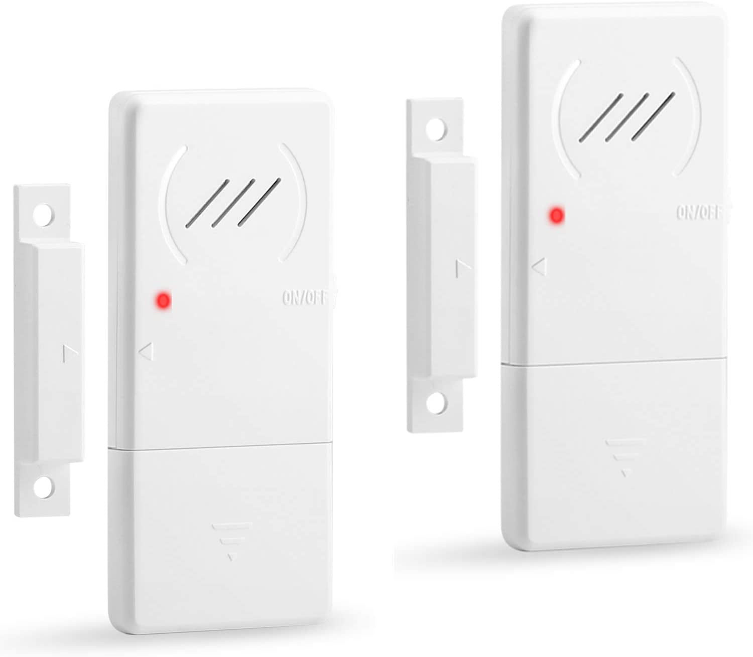 Wsdcam 2 Pack Refrigerator Alarm 60 Seconds Time Delay 90dB Loud Freezer Door Alarm Ultra-Slim Wireless Fridge Alarm
