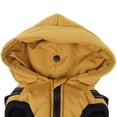 thumbnail image 4 of Dog Hooded Coat, Windproof Dog Jacket with Harness,Outdoor Cotton Dog Hoodie Outfit Apparel for Small Medium Dogs,Yellow,2XL, 4 of 9