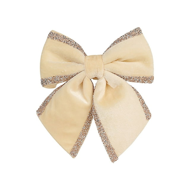 BINGLI Christmas Velvet Bow, 14 Inch Large Wreath Bow Christmas Tree Hanging Bow, Christmas Tree Bowknot Craft Bows, Christmas Tree Bowknot Props Party Favor