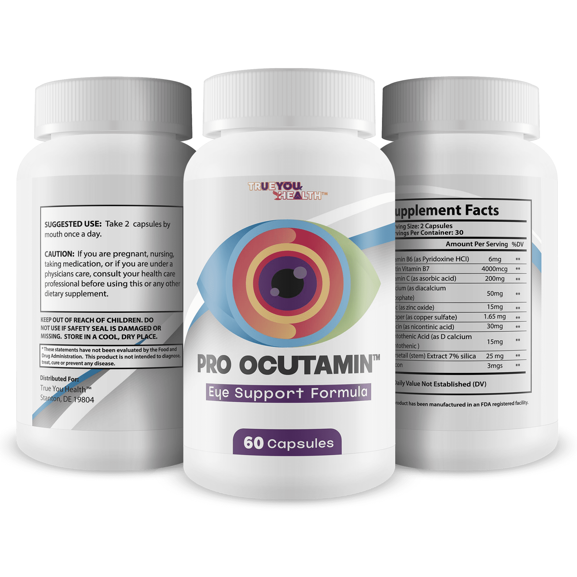 Pro Ocutamin - Eye Support Formula - Support Healthy Vision - Aid Reduced Eye Strain, Blurry Vision, Eye Pain - Help Counter Effects of Blue Light - Vision Health Supplement - See Clearly Day & Night
