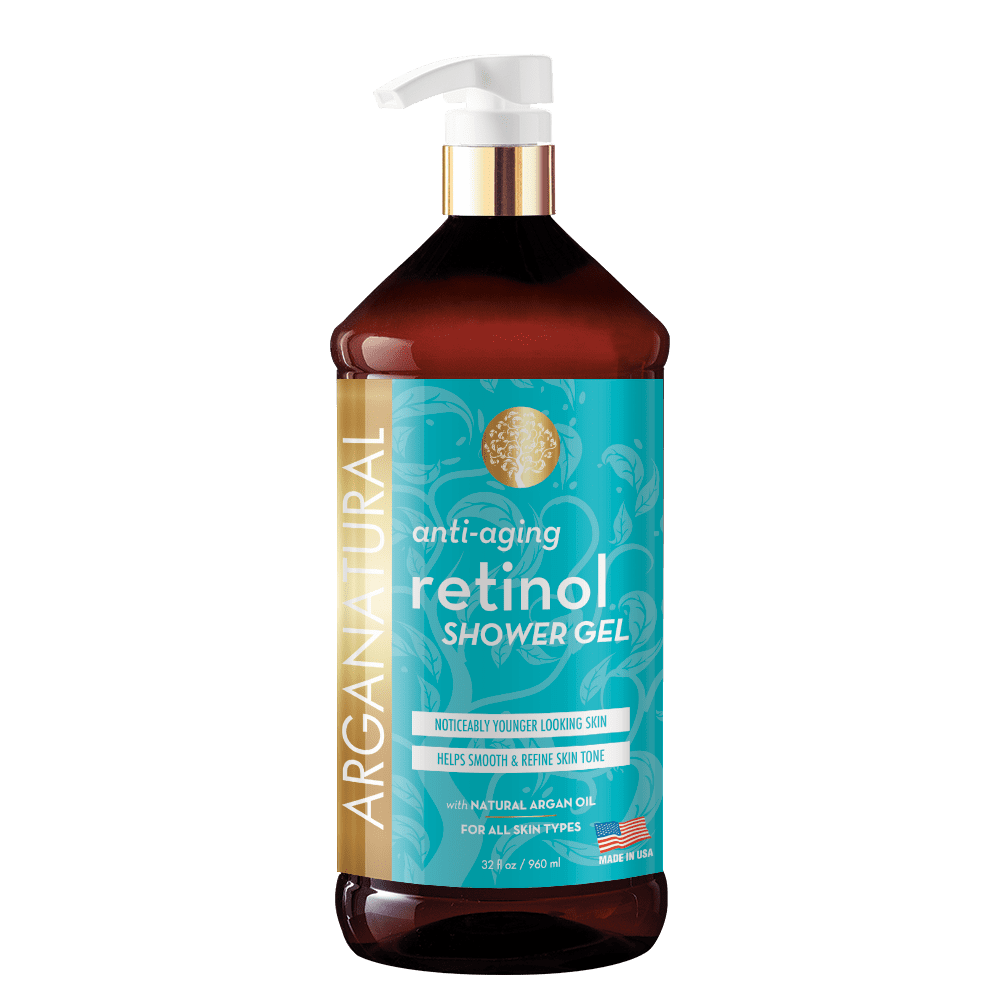 ARGANATURAL Retinol Shower Gel, 32 fl oz AntiAging & Hydrating Body