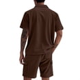 thumbnail image 4 of NTACZA Short Sleeve Men's Shorts Set Button Down Tracksuits Mens Cargo Shirt Sweatsuits XL, 4 of 8