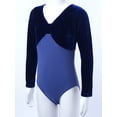 thumbnail image 3 of Doomiva Kids Girls One-piece Long Sleeve Ballet Gymnastics Dancing Leotard Athletics Unitard Bodysuit Royal Blue 120, 3 of 7