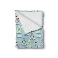 thumbnail image 2 of Funny Soft Flannel Fleece Throw Blanket, Penguins and Snowmans on Ice Floes Antarctica Cartoon Caps Scarfs Funny Pattern, Cozy Plush for Indoor and Outdoor Use, 50" x 60", Multicolor, by Ambesonne, 2 of 6