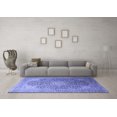 thumbnail image 3 of Ahgly Company Machine Washable Indoor Square Medallion Blue Traditional Area Rugs, 6' Square, 3 of 4