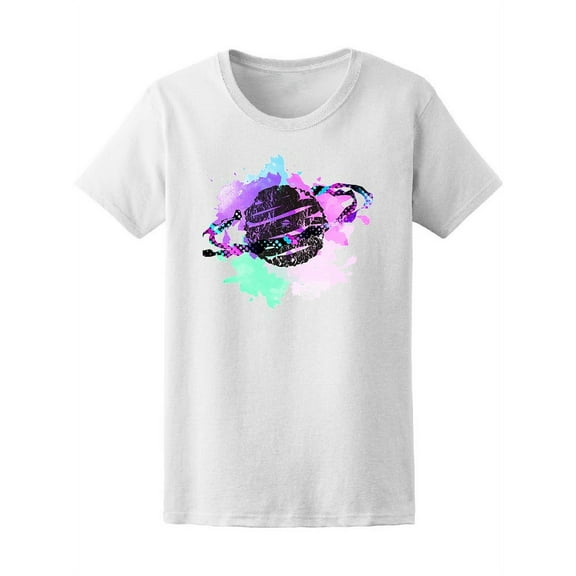 Watercolor Paint Cosmic Saturn Tee Women's -Image by Shutterstock