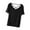 Black, variant on Lovskoo Summer Tops for Women 2024 Short Sleeve Solid Round Neck Strap Crisscross Backless Basic Shirts Black L