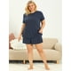 thumbnail image 4 of Women's Plus Size Pajamas Set Short Sleeve PolDots Nightwear Sleepwear Navy Blue 3X, 4 of 6