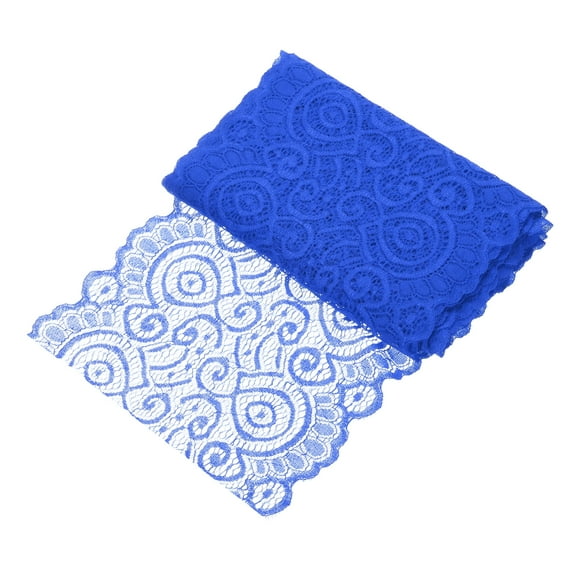 Uxcell 7.1 Inch Wide 5 Yard Lace Ribbon Floral Pattern Blue Lace Trim Ribbon for Sewing Making