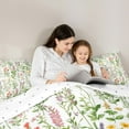 thumbnail image 4 of Homewish Rustic Floral Kids Twin Bedding Sets 7-Piece, Spring Green Flower Bedding Comforter Set, Leaf Plant Botanical Reversible Sheet Sets, Microfiber Bedroom Decor, 4 of 7