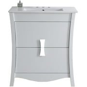 30-in. W Floor Mount White Vanity Set For 3H4-in. Drilling