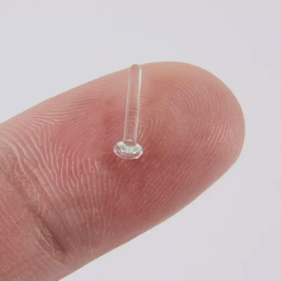 K-KED 1pc Nose Ring Body Piercing Delicate Jewelry for Women Men Cartilage Nose Screw Glass-Transparent I