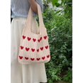 thumbnail image 5 of LinYooLi Love Heart Arrange Dough Twists Y2K Knitted Tote Bag Women Knitting Wool Handbag Purse Winter Warm Shoulder Bags, 5 of 7