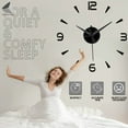thumbnail image 4 of PULLIMORE 3D Frameless Wall Clock Decor, Large DIY Wall Clock Sticker Kit with Mirror Surface Sticker for Office Home Living Room Decor (Black), 4 of 9