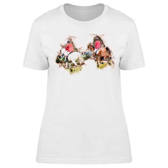 Watercolor Painting Of Riders T-Shirt Women -Image by Shutterstock, Female 3X-Large