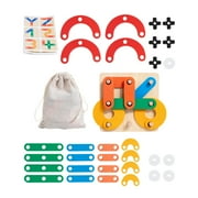 Wood Tic TAC Toe Puzzle Board Game Educational Early Learning Geometric Blocks Shape Matching Color Cognition Montessori Toys