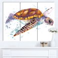 thumbnail image 2 of Designart - Brown Sea Turtle Watercolor - Contemporary Animal Art Canvas, 2 of 4