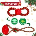 thumbnail image 7 of Christmas Dog Toys, 2 Pack Cotten Dog Rope Toys with Rubber Ball, Dog Gifts for Christmas, Tug of War Dog Toy for Small and Medium Dogs, 7 of 7