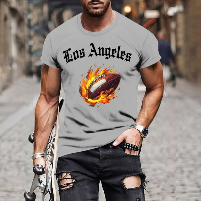 TaTaai T-Shirt Imprimé pour Hommes Manches Courtes Col Rond Ample Léger pour Printemps Été Sport Cadeau